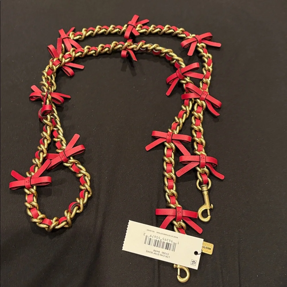 Coach Gold and leather chain - Picture 2 of 2